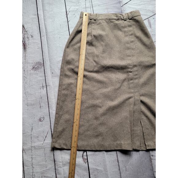 Vintage ILGWU Workers Union 1970s 1980s Tan Wool Women’s Pencil Skirt READ - Picture 3 of 8